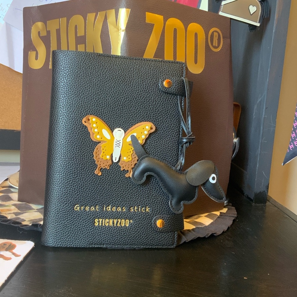 STICKYZOO Black planner with Butterfly design and Dash bag strap